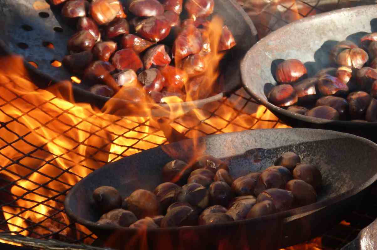 Castagne cotte in padella