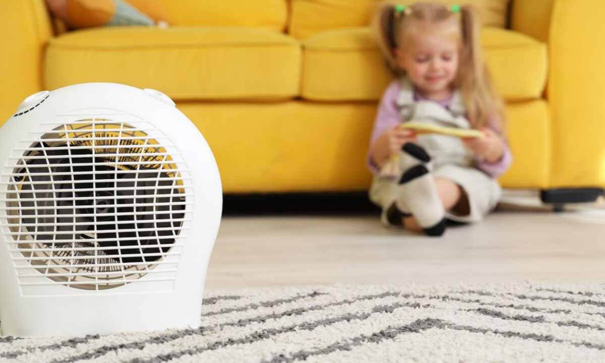 termoventilatore in una stanza dove c'è una bimba